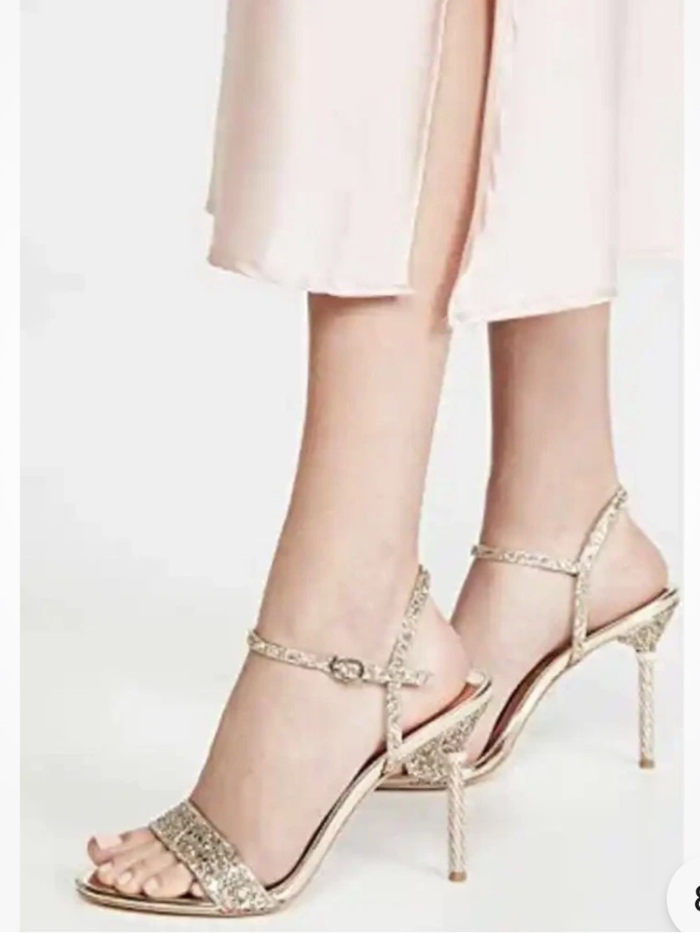 Badgley Mischka Gold Crystal Strappy Sandals size 6